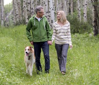 BCBS Medicare plans | couple in a birch grove